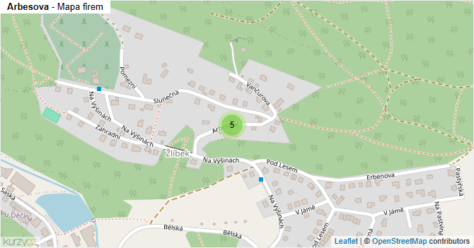 Arbesova - mapa firem