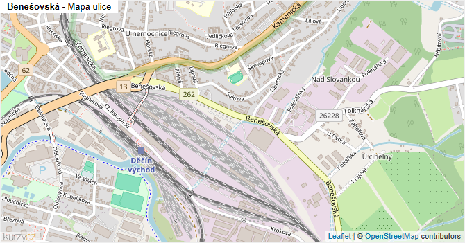 Benešovská - mapa ulice
