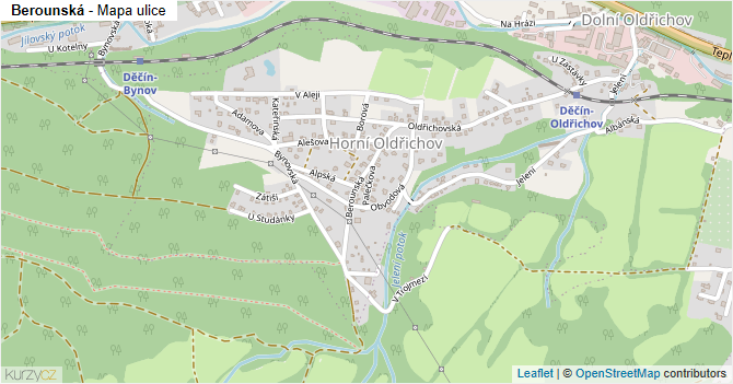 Berounská - mapa ulice