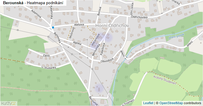 Berounská - mapa podnikání