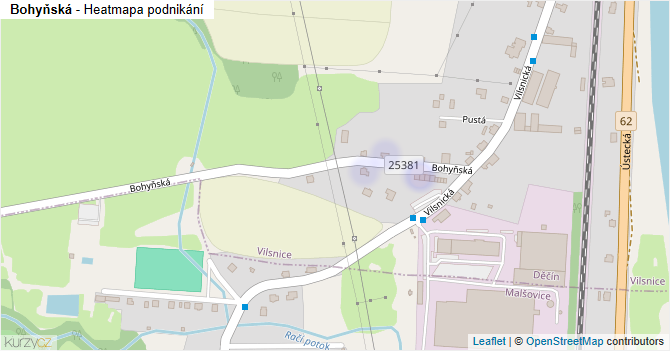 Bohyňská - mapa podnikání