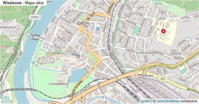 Březinova - mapa ulice