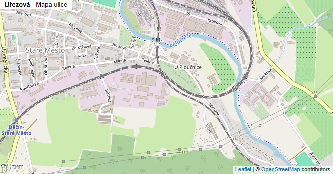 Březová - mapa ulice