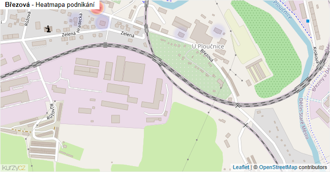 Březová - mapa podnikání