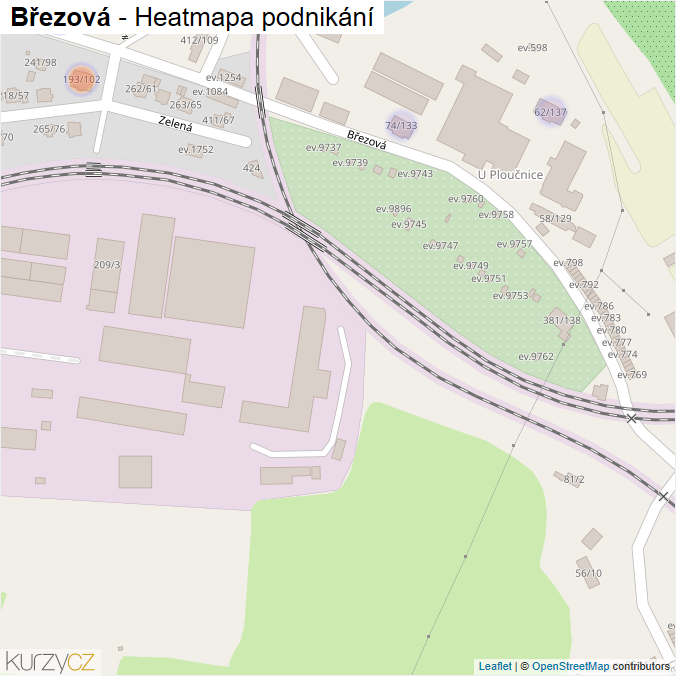 Mapa Březová - Firmy v ulici.