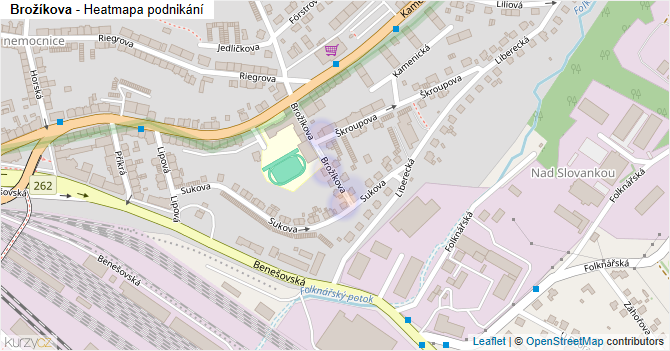 Brožíkova - mapa podnikání