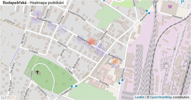 Budapešťská - mapa podnikání