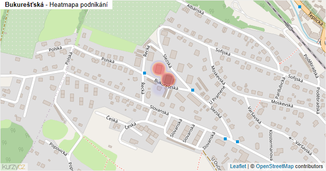 Bukurešťská - mapa podnikání