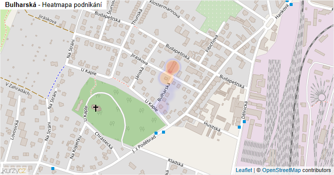 Bulharská - mapa podnikání