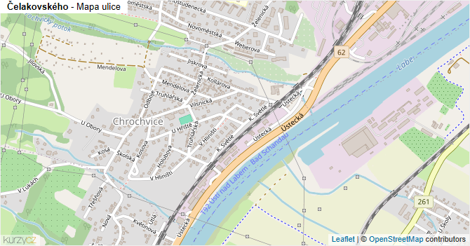 Čelakovského - mapa ulice