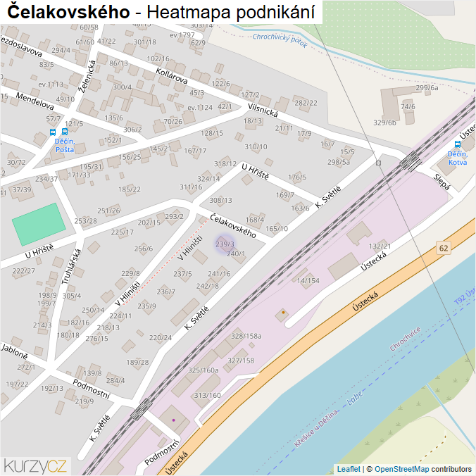 Mapa Čelakovského - Firmy v ulici.