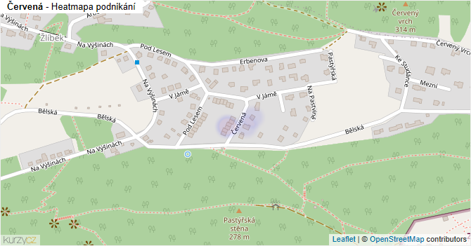Červená - mapa podnikání