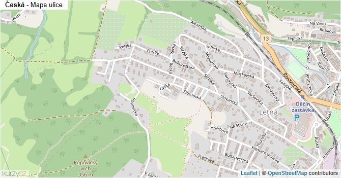 Česká - mapa ulice