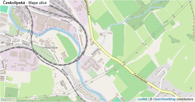 Českolipská - mapa ulice