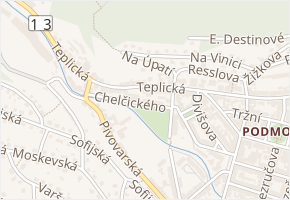 Chelčického v obci Děčín - mapa ulice