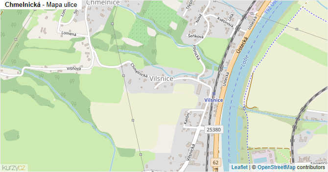 Chmelnická - mapa ulice