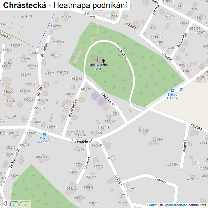 Mapa Chrástecká - Firmy v ulici.