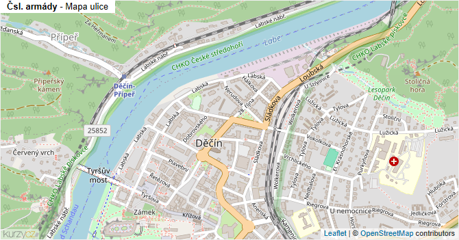 Čsl. armády - mapa ulice