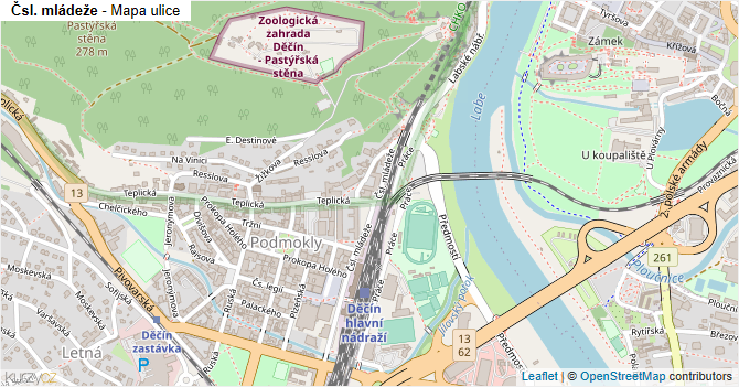 Čsl. mládeže - mapa ulice