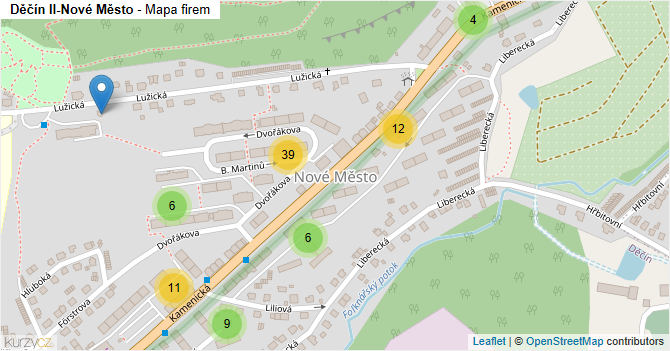 Děčín II-Nové Město - mapa firem