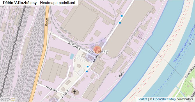 Děčín V-Rozbělesy - mapa podnikání