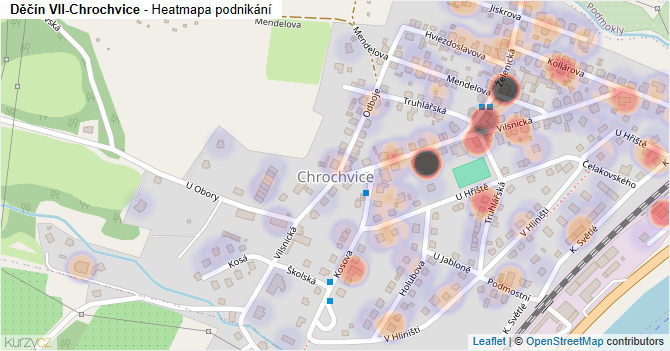 Děčín VII-Chrochvice - mapa podnikání