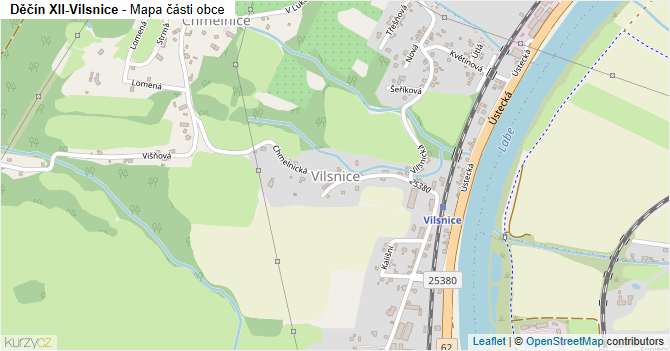Děčín XII-Vilsnice - mapa části obce
