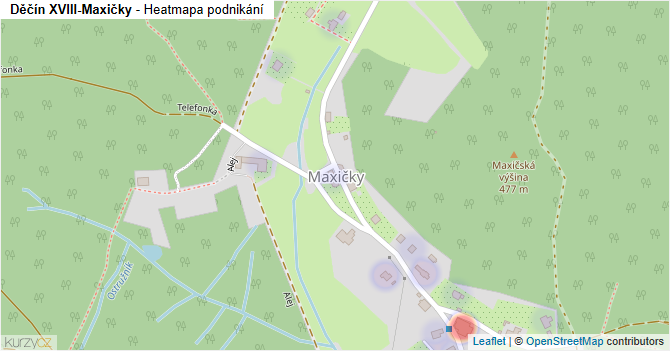 Děčín XVIII-Maxičky - mapa podnikání