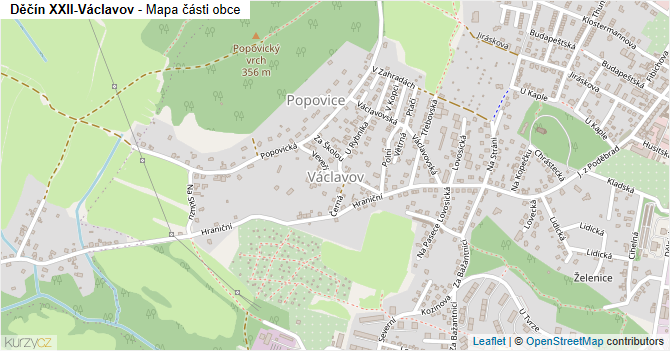 Děčín XXII-Václavov - mapa části obce