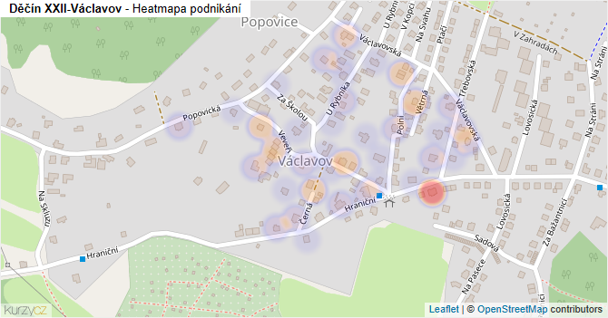 Děčín XXII-Václavov - mapa podnikání