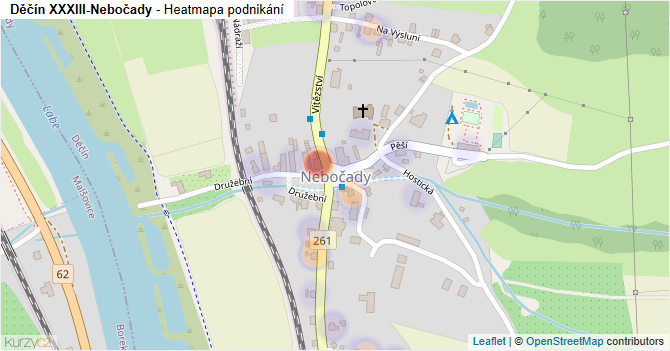 Děčín XXXIII-Nebočady - mapa podnikání