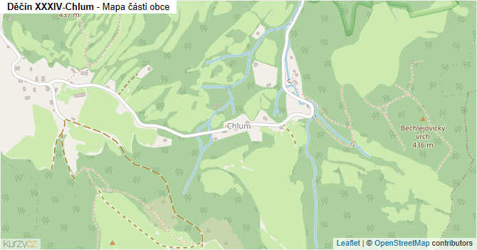 Děčín XXXIV-Chlum - mapa části obce