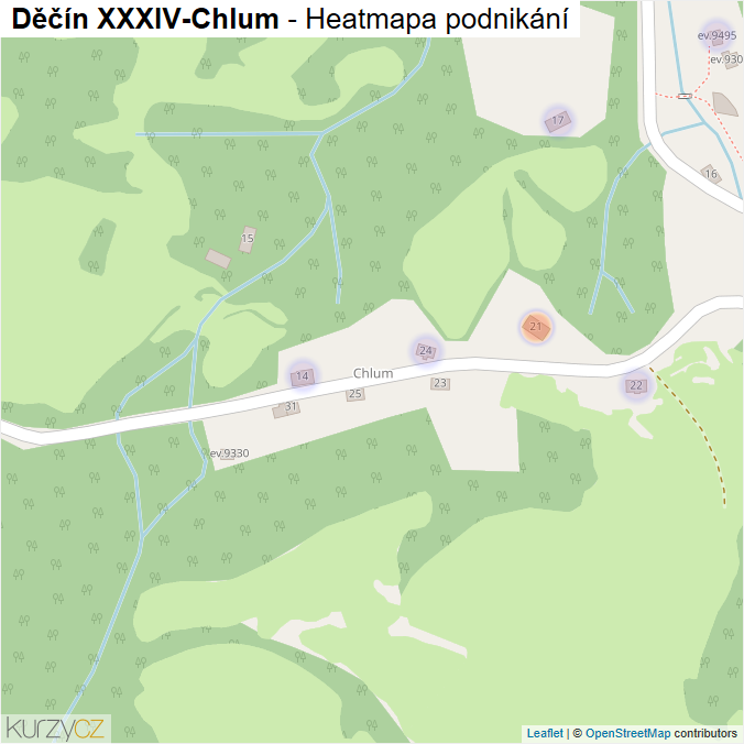 Mapa Děčín XXXIV-Chlum - Firmy v části obce.