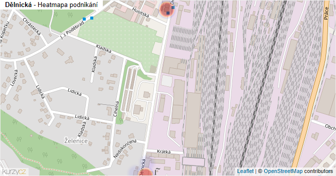 Dělnická - mapa podnikání