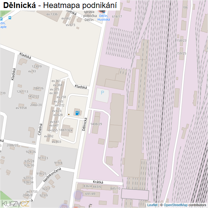 Mapa Dělnická - Firmy v ulici.