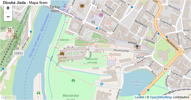 Dlouhá Jízda - mapa firem