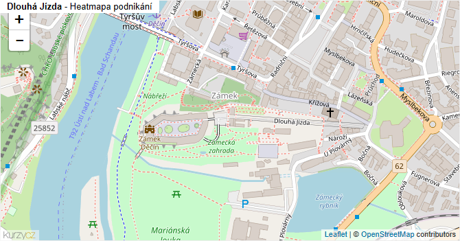 Dlouhá Jízda - mapa podnikání