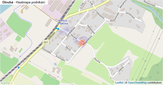 Dlouhá - mapa podnikání