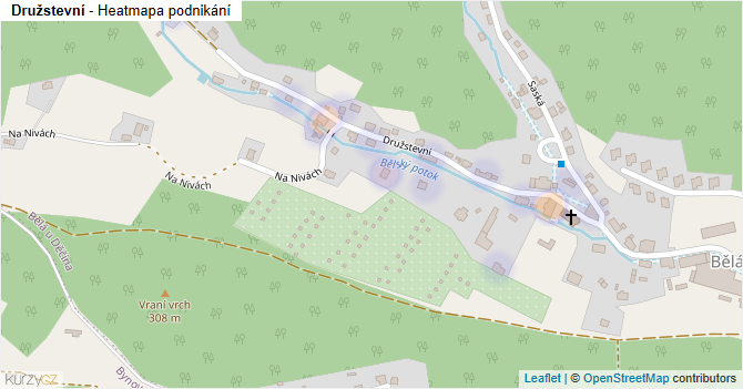 Družstevní - mapa podnikání