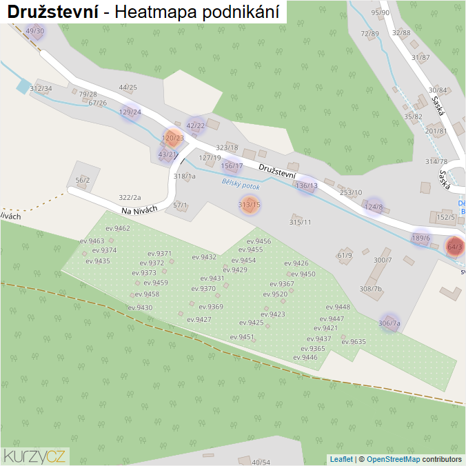 Mapa Družstevní - Firmy v ulici.