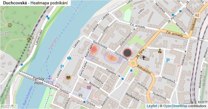 Duchcovská - mapa podnikání