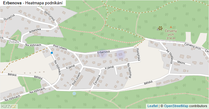 Erbenova - mapa podnikání