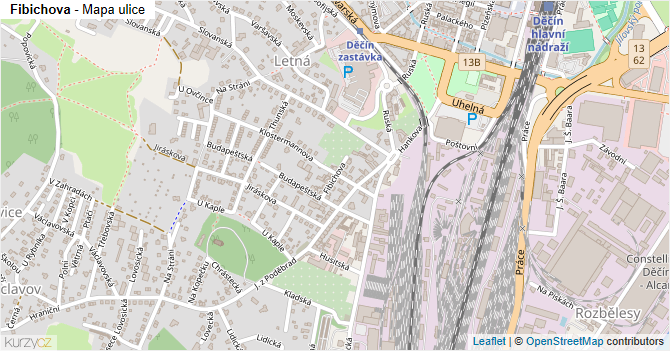 Fibichova - mapa ulice
