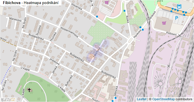 Fibichova - mapa podnikání