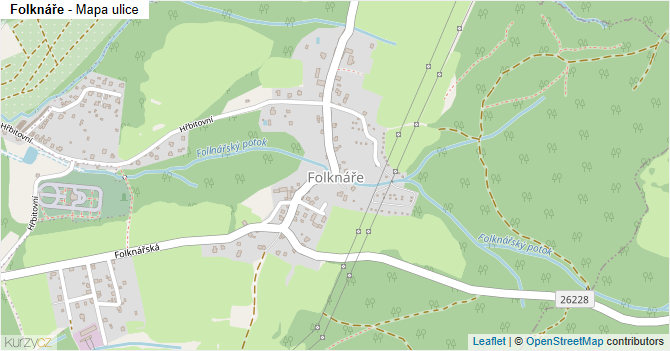 Folknáře - mapa ulice