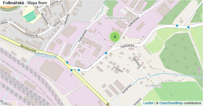 Folknářská - mapa firem