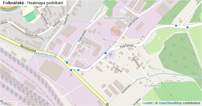 Folknářská - mapa podnikání