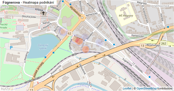 Fügnerova - mapa podnikání