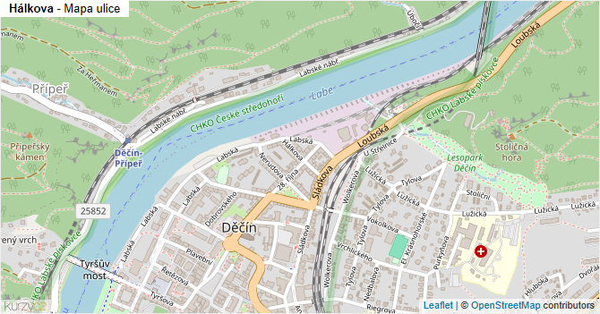 Hálkova - mapa ulice