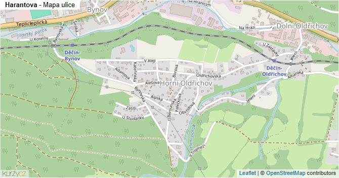 Harantova - mapa ulice